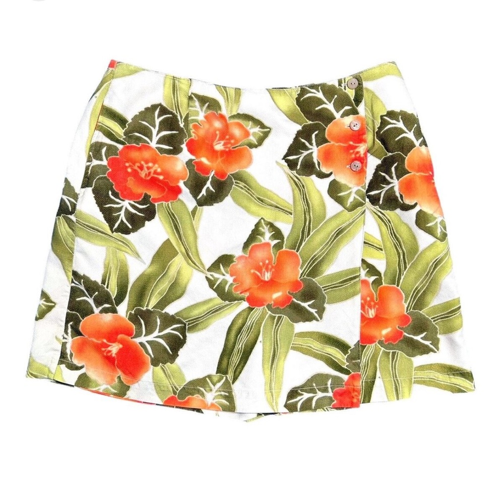 Liz Claiborne Floral Skort - Green and Orange